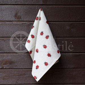 Colourful half-linen kitchen towel "Ladybug"